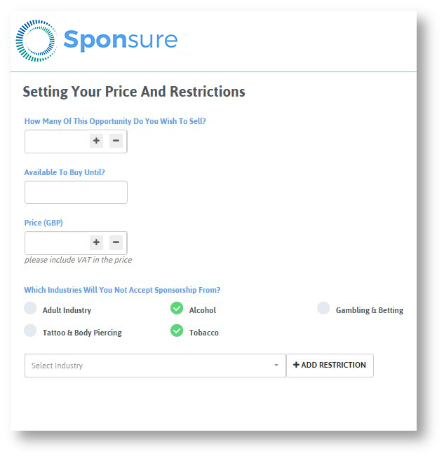 Sponsure, Sponsorship profile, raise sponsorship, sponsorship price