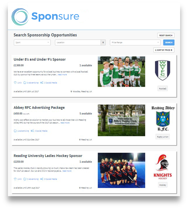 Sponsure, Provide sponsorship, increase sales, drive marketing, brand awareness